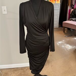 Elegant Black Wrap Dress